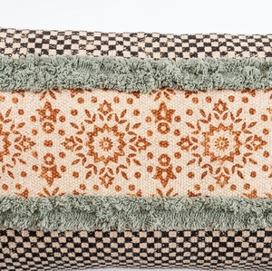 Funda de Cojín Decorativa de Algodón con Estampado a Mano Meadow Tile para Sofá, Cama, Sala de Estar, Decoración del Hogar - Product Image 4
