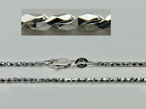 45cm 18K G750 UBS | A 18K platinum white gold necklace where light and shadow intertwine, showcasing exquisite - Product Image 3