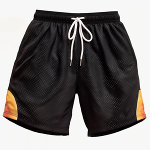 Pantalones Cortos de Baloncesto para Hombre, Doble Capa de Malla Transpirable, Tejido de Punto, Cintura Media, Cierre con Cordón, Estampado por Sublimación, Casuales - Product Image 3