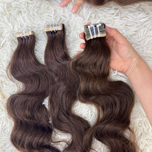 La mejor calidad 100% cinta en extensiones de cabello humano al por mayor Wave and Curl Bundle Vietnam Raw Hair - Product Image 1