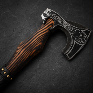 Hacha Vikinga Decorativa – Regalo Único para Papá, Hoja de Acero al Carbono con Mango de Cuero, Perfecta para Bushcraft o Exhibición - Product Image 5