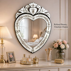 กระจกตกแต่งผนังสไตล์เวนิสบาร็อคแบบพรีเมียม |   กระจกเงาสไตล์วินเทจโบราณสุดหรูสำหรับตกแต่งห้องนั่งเล่น ห้องนอน และบ้าน - Product Image 4