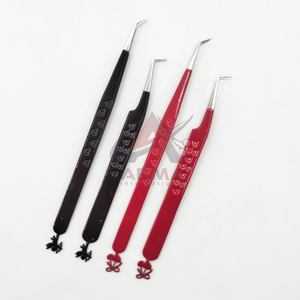 Pinzas para Extensión de Pestañas de 45 y 90 Grados, Rojas, Brillantes, Lisas, de Acero Inoxidable Sostenible, Antimagnéticas y Duraderas, Gran Venta - Product Image 5