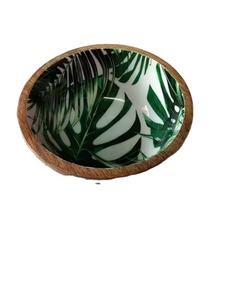 ชามผสมพร้อมลายเคลือบแบบคลาสสิก ใช้แล้วทิ้ง เป็นมิตรกับสิ่งแวดล้อม ทำจากเรซิ่นพิมพ์ลาย ไม้มะม่วงแท้ ชามไม้สำหรับงานปาร์ตี้ - Product Image 2