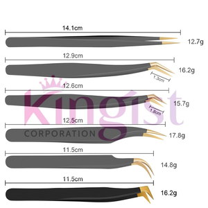 Ensemble de pinces à cils avec étui, logo personnalisé, acier inoxydable bleu, logo sur mesure - Product Image 6