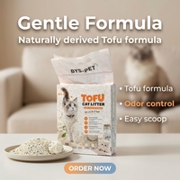 Litière pour chat en tofu biodégradable, faible teneur en poussière, agglomération rapide, 2,4 kg, vente en gros, commerce de détail, distributeurs, importateurs, commande en gros