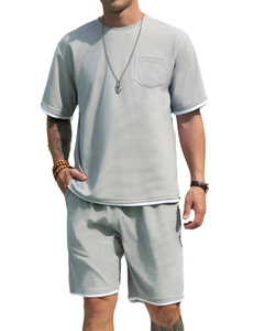 Ensembles décontractés deux pièces de haute qualité pour hommes : T-shirts à manches courtes et shorts – Vêtements en gros pour hommes - Product Image 4
