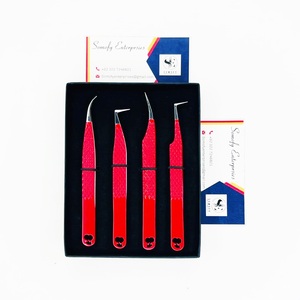 Juego de Pinzas para Pestañas Somofy Enterprises, Acero Inoxidable, Precisión, Antiestáticas, Duraderas, Punta Suave, Mango Rojo, Empaquetado en Caja - Product Image 6