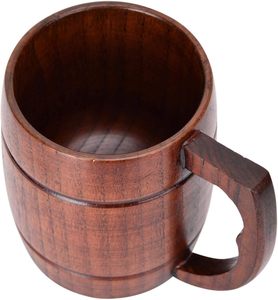 Tasse en bois avec poignée, design rétro, résistante à la chaleur, pour la bière, le café, le thé, les fêtes - Product Image 3