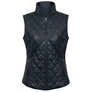 Chaleco de Cuero Personalizado de Alta Calidad, Elegante, Estilo Motero, Impermeable, para Mujer - Product Image 1