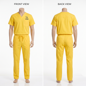 Conjunto de Uniforme Médico Estampado de Poliéster y Spandex Premium de 170 GSM, Color Verde Salvia, con Logotipo Personalizado por Sublimación - Product Image 1