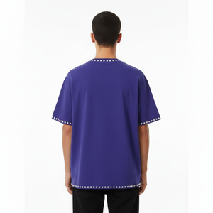 Camiseta Morada Extra Grande para Hombre, Jersey Liso con Cuello Redondo, Estampado Personalizado, Ropa Urbana - Product Image 3