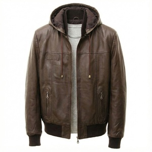 เสื้อแจ็คเก็ตหนังแท้บุขนแกะสำหรับผู้ชาย กันน้ำ ระบายอากาศได้ดี ซิปหน้า มีจำหน่าย - Product Image 1
