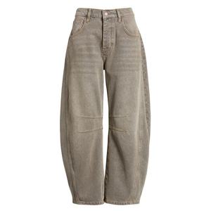 Jeans Cargo de Mezclilla Transpirable para Mujer, Estilo Urbano, con Bordado, 100% Algodón - Product Image 1