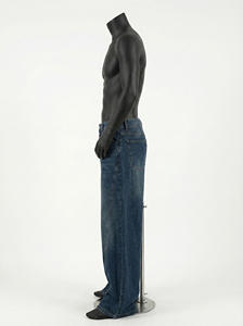 Jean droit en denim personnalisé pour homme, haute qualité, style hip-hop, coupe ample délavée, 2026 - Product Image 2