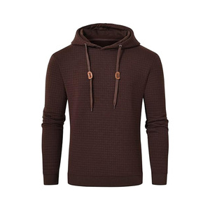 Sweat-shirt à capuche à manches raglan pour homme, couleur unie, respirant, tricoté, décontracté, pour l'automne, rouge, noir, manches longues - Product Image 3