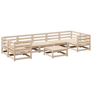 Conjunto de Sofás Modulares Grandes para Jardín, Madera de Pino Sólida Natural, Duradera y Elegante - Product Image 2