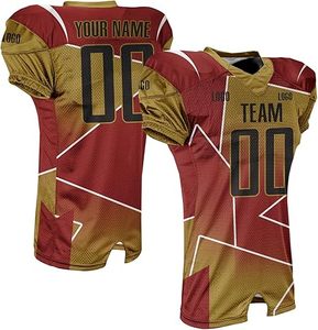 Maillot de football américain unisexe personnalisé avec logo imprimé sur le devant, 100 % polyester, impression par transfert thermique, qualité supérieure - Product Image 3