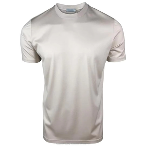 Camisetas de algodón mercerizado de alta calidad para hombre, camisetas con logotipo personalizado de fábrica OEM, camisetas regulares mercerizadas de primera calidad para hombre al por mayor - Product Image 3