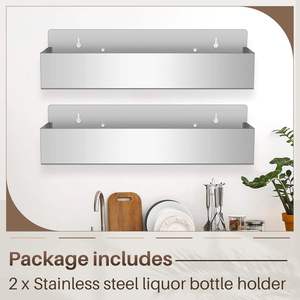 Estante de Lujo Rectangular de Acero Inoxidable con Doble Riel para Botellas de Bar, Capacidad para 6 Botellas, Compatible con Cubitos de Hielo, Modelo 2026 - Product Image 4