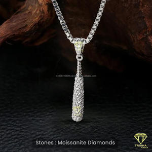 Exclusive Baseball Jewelry Pendant With Premium Moissanite Diamond Stones And Fashion Look - Product Image 3