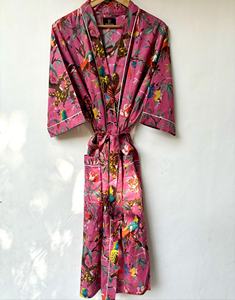Kimono de Algodón con Estampado Animal Estilo Boho para Mujer, Cuello en V, Largo Completo, Informal, para Playa o Descanso, Secado Rápido, Primavera/Verano - Product Image 3