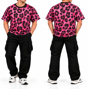 เสื้อยืดคอกลมแขนสั้นทรงโอเวอร์ไซส์สำหรับผู้ชาย AGREE ผ้าฝ้าย 100% สีดำลายทางพิมพ์ลายกลิตเตอร์ สไตล์สตรีท น้ำหนัก 200 กรัม - Product Image 5