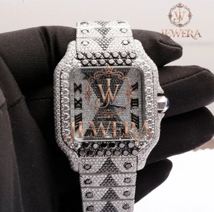 Mossinate Stainless Steel White Gold and Silver <b>Watch</b> Sparkling Diamond <b>Watch</b> <b>for</b> Men and Women with Fashionable Design - Product Image 5