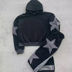 Ensemble sweat à capuche et pantalon de jogging évasé pour homme, avec logo personnalisé brodé de haute qualité, style streetwear - Product Image 1