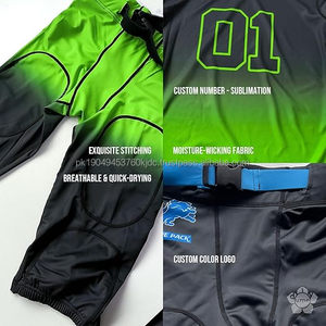 Custom Unisex Adult Youth Patriotic American Flag Football Uniform Set Includes Jersey Pants Tops Breathable Printed Printed - Product Image 4