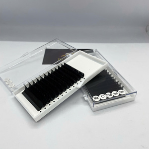 Extensions de cils individuelles classiques en gros, plateau de cils coréens en PBT, naturels, doux, noirs mats, cils simples courbure C CC D, qualité supérieure - Product Image 4