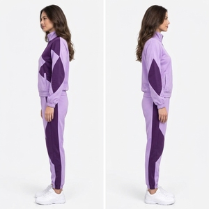 Material Full Zip <b>Jacket</b> Matching Pants Relaxed Fit Comfortable Daily <b>Women</b> Zipper Tracksuit Custom Sportswear Outfit - Product Image 4