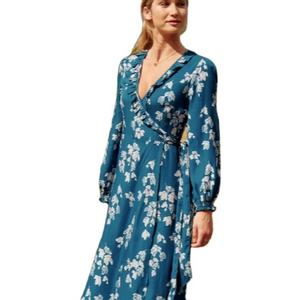 เดรสยาวคลุมข้อเท้าแขนยาวลายดอกไม้แฟชั่นสไตล์ใหม่2025เดรสแม็กซี่พิมพ์ลายดอกไม้ - Product Image 1