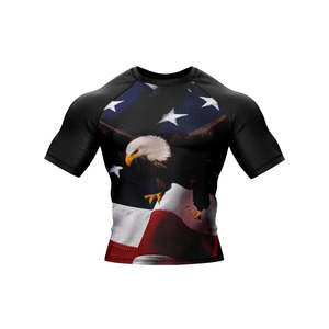 Custom Wholesale Unisex Washed Eco-Friendly Quick Dry Seamless Compression T-Shirt Breathable Tight Sports Top Yoga Riding - Product Image 3