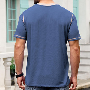 เสื้อยืดผู้ชายไซส์ใหญ่ คุณภาพสูง ผ้าฝ้ายหนา 100% ออกแบบเองได้ แขนสั้น เสื้อยืดเรียบๆ สำหรับผู้ชาย เสื้อสโตนวอชขายส่ง - Product Image 3