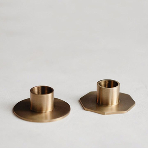 Eco Friendly <b>Brass</b> <b>Candlestick</b> <b>Holder</b> Set Round And Octagon Shape Durable Metal Home Decoration Handmade Bulk - Product Image 1