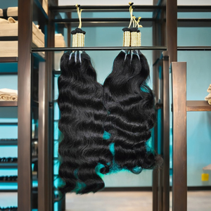 100% Extensiones de cabello Virgen sin procesar Remy Indian Jazz Wave Buena retroalimentación Cabellos crudos Método de PayPal - Product Image 1