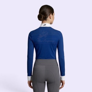 Chemise de base équestre pour femme à manches longues en mesh avec quart de zip – Fournisseur OEM - Product Image 5
