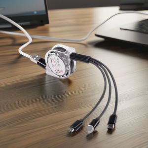 Câble de charge USB multi-connecteur 3 en 1 pour appareils de type C et micro USB, transfert de données et d'alimentation rapide - Product Image 1