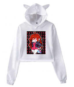 เสื้อฮู้ดครอปท็อปผ้าฟลีซบางเบาสำหรับผู้หญิง สั่งทำขายส่ง ลายการ์ตูนพิมพ์ด้านหน้า ระบายอากาศได้ดี ไม่หดตัว เป็นมิตรต่อสิ่งแวดล้อม - Product Image 2