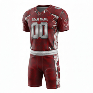 Uniforme de Fútbol Americano Personalizado de Alta Calidad al por Mayor, Ropa Deportiva para Equipos con Mangas Cortas en Tallas Grandes, Uniforme a Precio Económico - Product Image 5