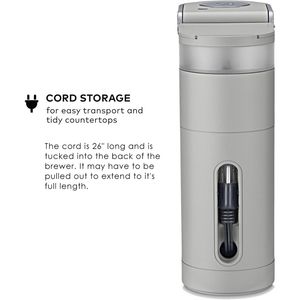 Machine à café à dosettes K-Cup Studio Gray, pour une portion individuelle, capacité de 6 à 12 oz, rangement du cordon pour les petits espaces - Product Image 2