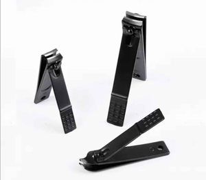 Professional Stainless Steel Nail Clipper Set 3pcs Matte Black Slant Edge Fingernail Toenail Cutter Heavy Duty Pedicure Tool <b>Kit</b> - Product Image 3