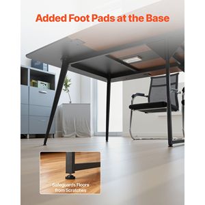 Tavolo da Conferenza Moderno a Forma di Barca da 2,4 m per 10 Persone, Scrivania per Riunioni con Gambe in Metallo - Product Image 5