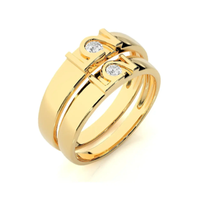 แหวนคู่มินิมอลชุบทองเงินแท้ 925 - Product Image 2