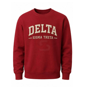 Sudadera vintage personalizada de la Hermandad Delta Sigma Theta con cuello redondo y logotipo bordado, sudadera moderna de manga larga para mujer - Product Image 2
