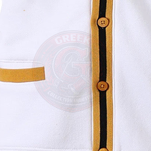 Fraternity Alpha <b>White</b> <b>Knitted</b> <b>Cardigan</b> Men's Sweater 100% Cotton Greek Embroidered APA Letters V-Neck Long Sleeve Collage Wear - Product Image 4