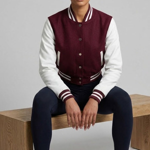 KADIA Unisex College Letterman Jackets Men's Women's Plus Size Stand Collar Canvas Winter Reversible Varsity Jacket Slim Fit - Product Image 5