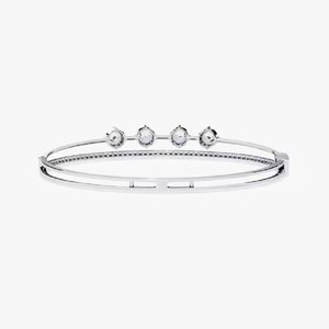 Customized Round Shape Moissanite Diamond Bracelet Bezel Setting 18K White Gold Diamond Bracelet for Both <b>Men</b> and Women - Product Image 3