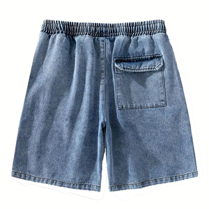 Comfort Factory Price Plus Size <b>Men</b> Denim <b>Jeans</b> With Pocket Design Light Blue Half <b>Jeans</b> Shorts Elastic Waistband <b>Jeans</b> Shorts - Product Image 3